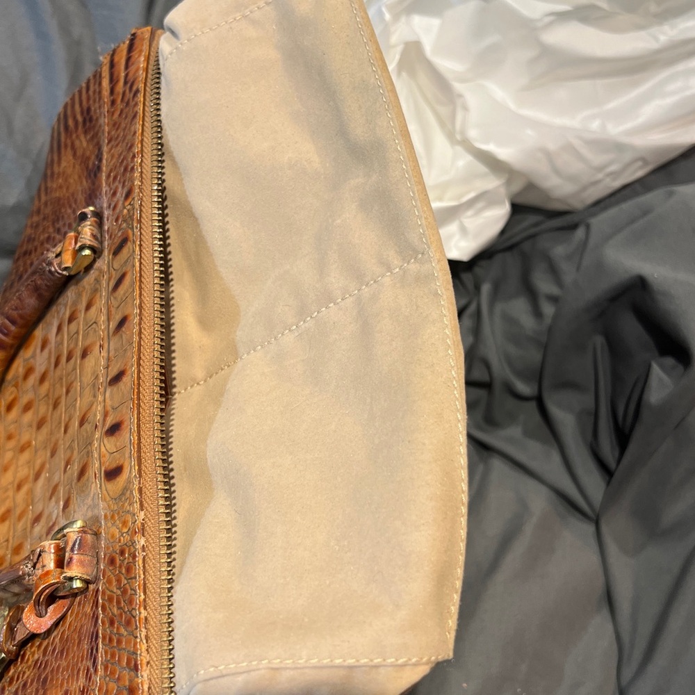 Brahmin Tan Crocodile-Embossed Satchel - Picture 9 of 9